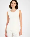 Anne Klein Sleeveless Knit Top In White