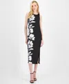 Anne Klein Fitted Midi Dress In Anne Black,anne White