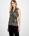 Anne Klein The Triple Pleat Printed Top