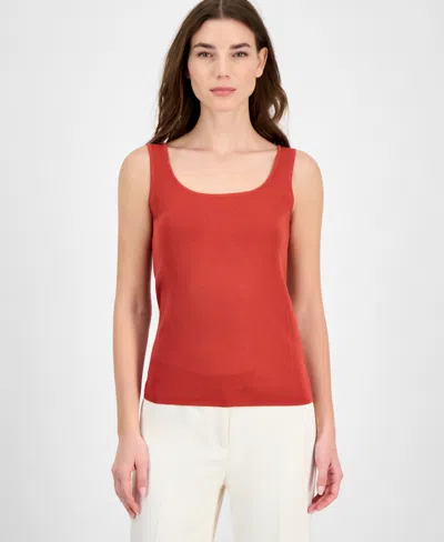 Anne Klein Women's Sleeveless Square-neck Tank Top In Purple
