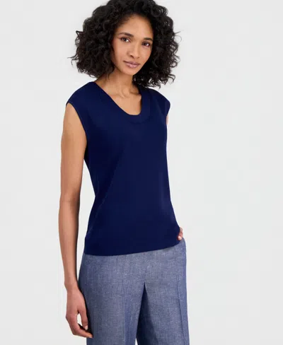 Anne Klein Women's Sleeveless Sweater Tank In Blue