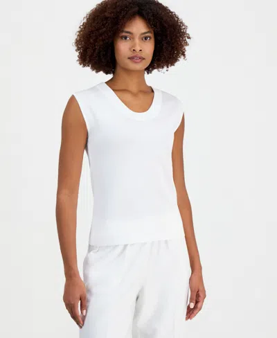 Anne Klein Women's Sleeveless Sweater Tank In White