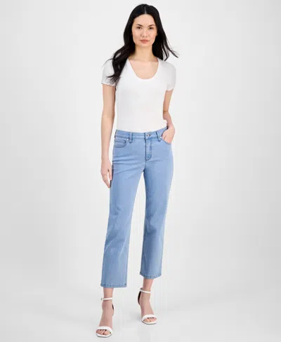 Anne Klein Women's Slim Straight-leg Ankle Jeans In Huntington Wash