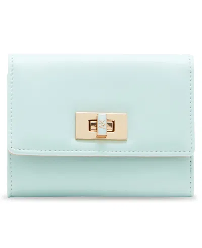 Anne Klein Women's Small Flap Turn Lock Wallet In Blue