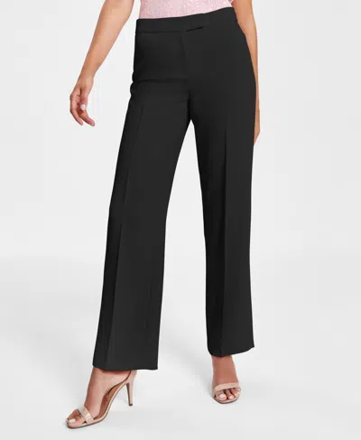 Anne Klein Women's Solid Mid-rise Bootleg Ankle Pants In Anne Black