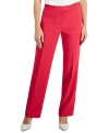 ANNE KLEIN WOMEN'S SOLID MID-RISE BOOTLEG ANKLE PANTS
