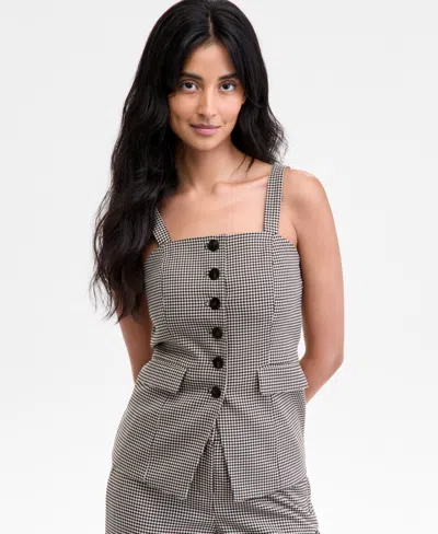 ANNE KLEIN WOMEN'S SQUARE-NECK BUTTON-FRONT VEST