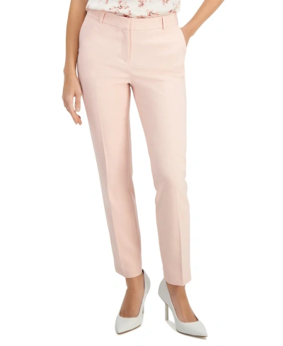 Anne Klein Women's Straight-leg Mid-rise Ankle Pants In Cherry Blossom