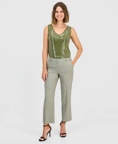 Anne Klein Women's Straight-leg Ankle Pants In Multi