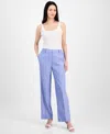 Anne Klein Linen-blend Pant In Blue