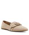 Anne Klein Women's Tanya Bow Knit Slip On Loafers In Gold Knit