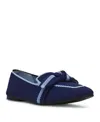 Anne Klein Women's Tanya Bow Knit Slip On Loafers In Navy Blue