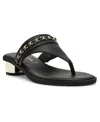 Anne Klein Women's Taylor Block Heel Thong Chain Dress Sandals In Black