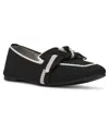 Anne Klein Women's Teryn Knit Knotted Bow Loafers In Black Cream