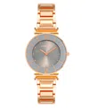 Anne Klein Women's Three Hand Quartz Rose Gold-tone Alloy With Gray Sunray Dial Watch, 32mm In Gray-rose Gold-tone
