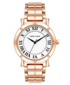Anne Klein Women's Three-hand Quartz Round Rose Gold-tone Alloy Bracelet Watch, 36mm In Rose Gold-tone
