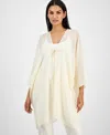 Anne Klein Women's Tie-front Kimono Top In White