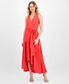 Anne Klein High-low Midi Dress In Hibiscus Red
