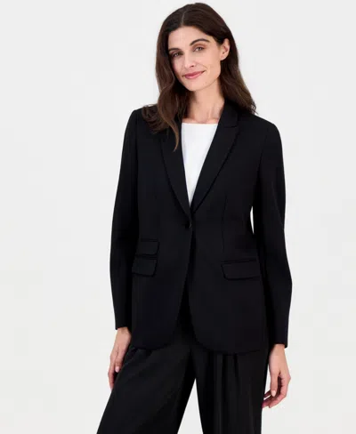 Anne Klein Women's Triple-pocket One-button Jacket In Anne Black Multi