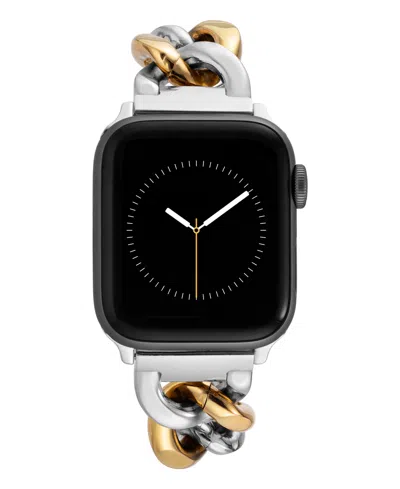 Anne Klein Women's Two-tone Alloy Metal Chain Link Bracelet Designed For Apple Watch 42mm (series 1-3 Only) & 4 In Metallic