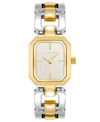 Anne Klein Women's Two-tone Alloy Watch 22mm X 38.5mm In White,silver-tone,gold-tone