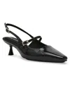 Anne Klein Women's Tyra Mary Jane Slingback Kitten Heel Pumps In Black Patent