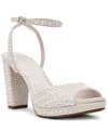 Anne Klein Women's Vanna-p Embellished Block Heel Dress Sandals In White