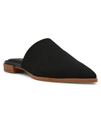 Anne Klein Women's Vassar Pointed Toe Knit Mules In Black Knit
