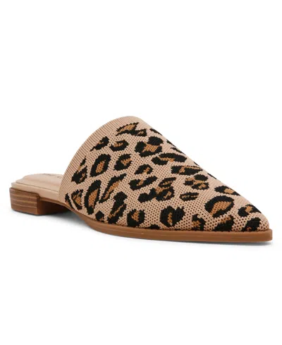 Anne Klein Women's Vassar Pointed Toe Knit Mules In Leopard