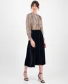Anne Klein Women's Velvet Midi Skirt In Black