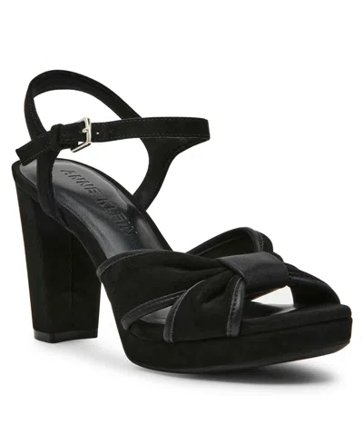 Anne Klein Women's Verde Block Heeled Dress Sandals In Black