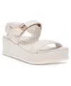 Anne Klein Women's Verse Double Strap Platform Wedge Sandals In Off White Smooth