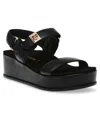 Anne Klein Women's Verse Double Strap Platform Wedge Sandals In Black