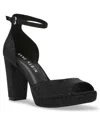 Anne Klein Women's Vista Embellished Platform Dress Sandals In Black Crystal