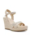 Anne Klein Women's Weekend Embellished Espadrille Wedge Sandals In Crystal