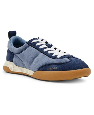 Anne Klein Women's Westside Low Profile Lace Up Retro Trainers In Blue Multi