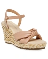 Anne Klein Wintour Espadrille Wedge Sandal In Nude Smooth