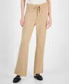 Anne Klein Rib Wide Leg Pants In Latte