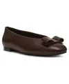Anne Klein Women's Willow Ballet Round Toe Flats In Espresso Smooth