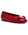 Anne Klein Women's Willow Bow Detail Round Toe Ballet Flats In Red