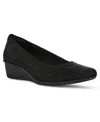Anne Klein Womens Embellished Man Made Wedge Heels In Black Crystal