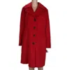 Anne Klein Women's Wool Coat With Buttons In Lychee Red In Red
