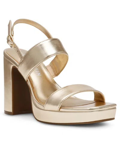 Anne Klein Women's Zaya Block Heel Dress Sandals In Light Gold