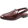 Anne Klein Womens Adjustable Patent Loafers In Brown