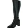 Anne Klein Womens Block Heel Faux Leather Knee-high Boots In Black