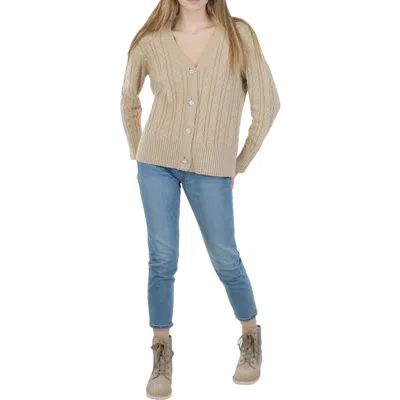 Anne Klein Womens Cable Knit Layering Cardigan Sweater In Blue