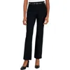 Anne Klein Women's Belted High-rise Pull-on Pants In Multi