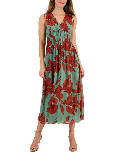 Anne Klein Womens Chiffon Maxi Dress In Multi