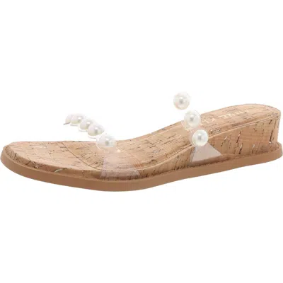 Anne Klein Womens Cork Slide Sandals In Multi