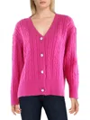 ANNE KLEIN WOMENS EMBELLISHED CABLE KNIT CARDIGAN SWEATER
